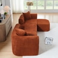 thumbnail image 3 of 114" Cloud Sectional Couch with L-Shape Chaise, Modular Sofa with Movable Ottoman, Upholstered Couches for Living Room Bedroom, No Assembly Required (Orange), 3 of 11