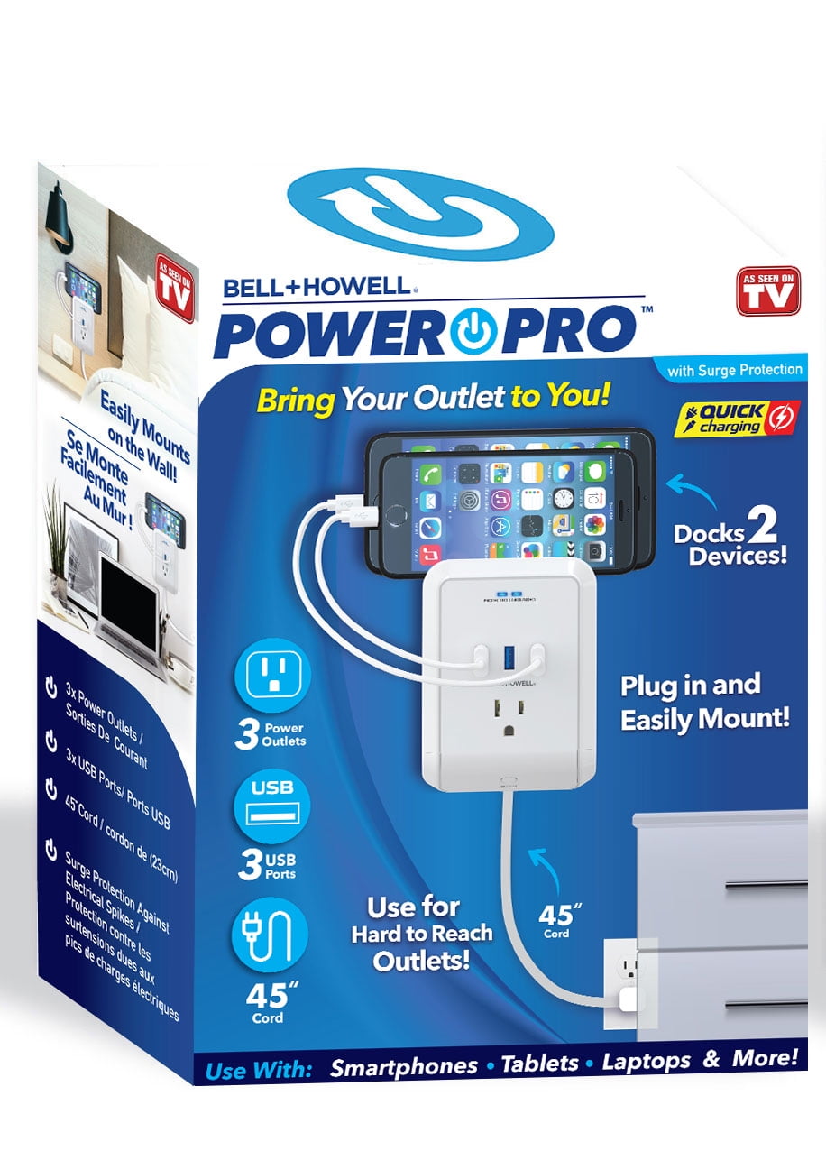 Bell+Howell Power Pro, Quick Charging Outdoor Outlet, Surge Protector