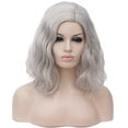 thumbnail image 1 of BERON Silver Grey Short Wigs Women Girls Curly Wavy Hair Wig 14" Body Bob Cosplay Party or Daily Use Wigs, 1 of 4