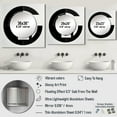 thumbnail image 4 of Designart "Bauhaus Circular Minimalism Black and White I" Modern Geometric Black Large Square Mirror - Square Bedroom Mirror Printed Wall Decor - Modern Square Printed Wall Mirror Art, 4 of 5