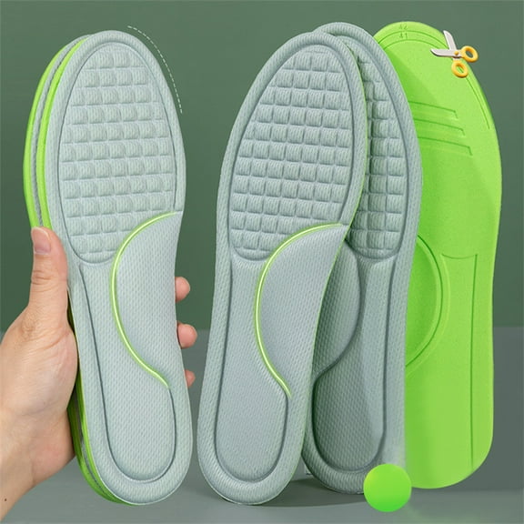 1pair Memory Foam Orthopedic Insoles Shoe Pad Men Women Nano Antibacterial Deodorization Insole Sweat Absorption Running Cushion Gray 1pair 35-36