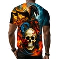 thumbnail image 2 of Men's casual multi-colored faucet skull print short-sleeved T-shirt, 2 of 5