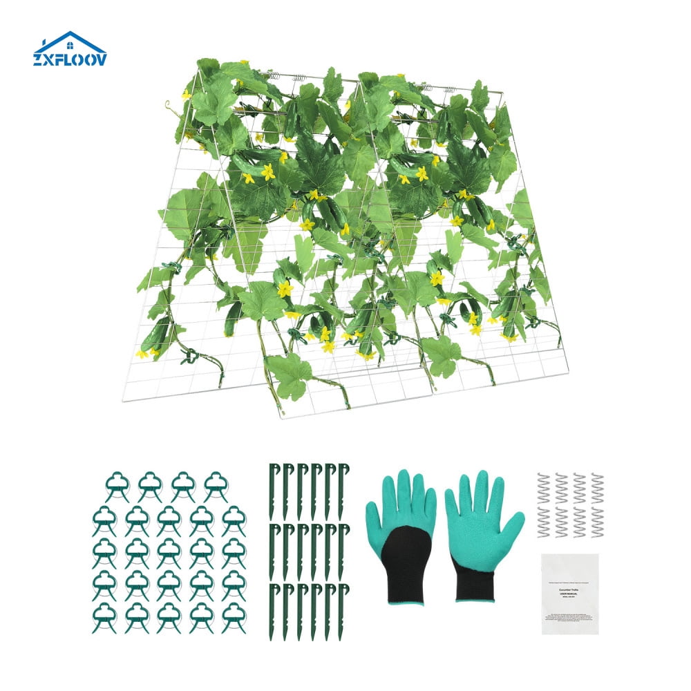 A-Frame Cucumber Trellis 35" x 55" Foldable Metal Garden Trellis