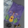 thumbnail image 3 of Guitar With Cactus Plants Shaped T-Shirt Women -Image by Shutterstock, Female XX-Large, 3 of 4