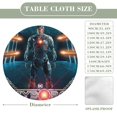 thumbnail image 2 of Cyborg-theme Fitted Round Tablecloths Elastic Edged Table Covers Waterproof Table Cloth for Kitchen Holiday Party Tables Decor 150cm, 2 of 6
