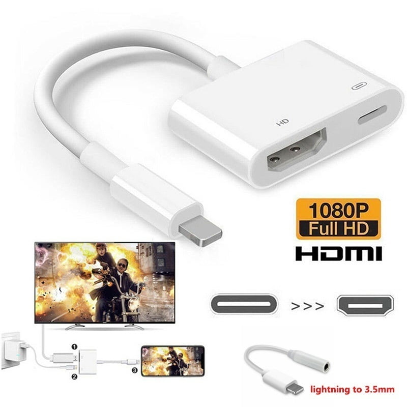 Lightning To Hdmi/Lightning To 3.5Mm Headphone Jack Adapter Cable