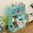 thumbnail image 4 of Kids Toy Storage Organizer, 3 Tier Children Small Bookcase and Bookshelf, Toddler 7 Cubby Toy Storage Cabinet, Toy Shelf for Playroom, Bedroom, Living Room, Nursery, School 29.53'' H (Green), 4 of 7