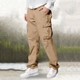 thumbnail image 7 of YUHAOTIN Mens Baggy Cargo Pants Men's Four Seasons Street Casual Sports Solid Color Multi Pocket Straight Tube Zipper Overalls Mens Cargo Pants Stretch Flex, 7 of 7