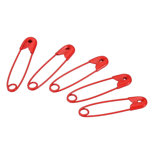 Uxcell Safety Pins 0.98 Inch Metal Small Sewing Pins Red 500Pcs
