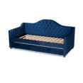thumbnail image 4 of Baxton Studio Perry Contemporary Tufted Velvet Twin Daybed with Trundle, Kids, Blue, 4 of 10