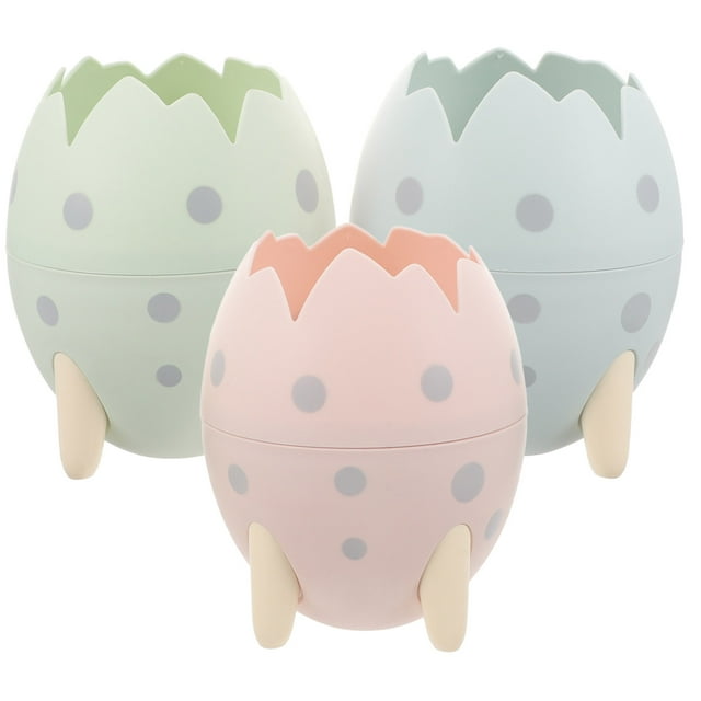 3pcs Soporte de lápiz Pen Dinosaurio Decoración de huevos Magno de maquillaje Cepillo de maquillaje para escritorio