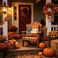 thumbnail image 4 of Thanksgiving Decorations Throw Pillow Covers,17.7x17.7 Inch Autumn Decorative Throw Cushion Case for Sofa Bedroom Living Room | Pumpkin Bow Decor Throw Pillowcase, 4 of 7