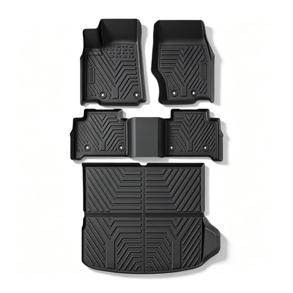 Findmall 4 pieces of 3D TPE floor mats cargo box liner set replacement for Jeep Grand Cherokee 2022-2025