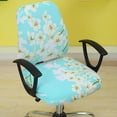 thumbnail image 4 of Stretch Spandex Slipcover Office Computer Chair Cover Back Cover Elastic Stretch Sky Blue-Peach Blossom, 4 of 5