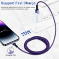 thumbnail image 7 of Lightning Cables,2PACK Usb a to Lightning Cable 6ft 10ft,HAOANO USB A Cable to Lightning Cables USB to Lightning Cable 6ft Fast Charger Charging Cable Cords,Purple, 7 of 7