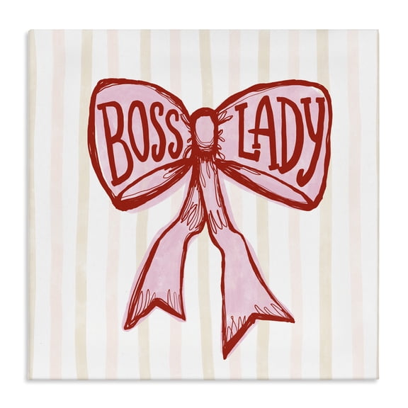 Stupell Industries Contemporary Boss Lady Pink Bow Canvas Art, 17 x 17, by Connie Summers