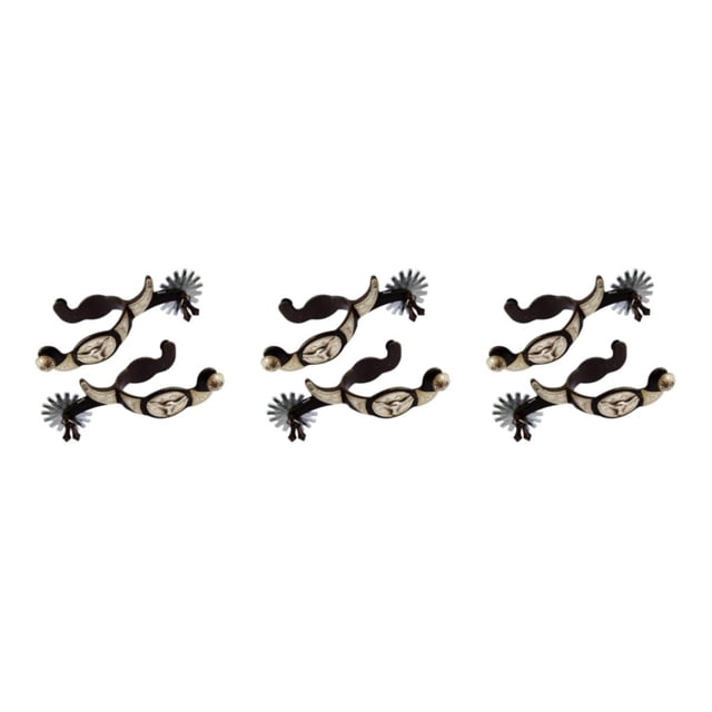 Eigraketly 2x Espuelas para caballos Espuela estilo occidental antióxido para equipos de competición Marrón oscuro Type1 NO1