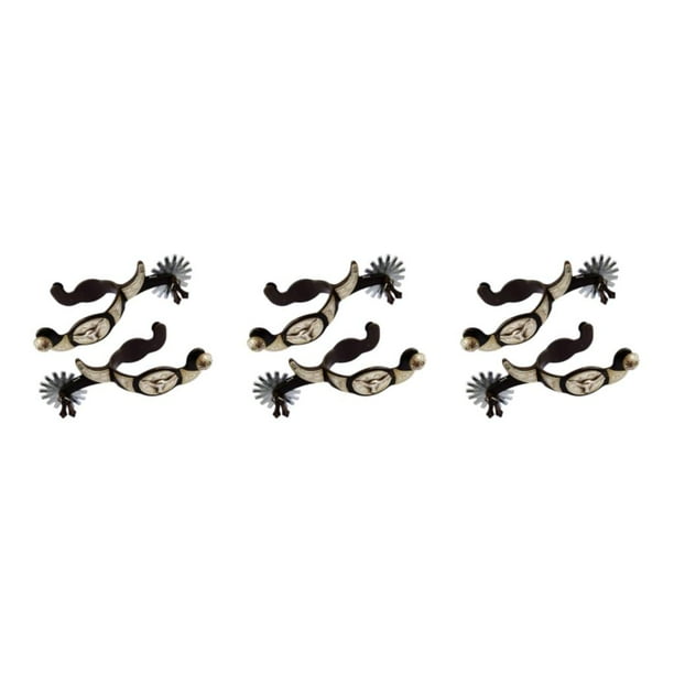 Soidarity 2x Espuelas para caballos Espuela estilo occidental antióxido para equipos de competición Marrón oscuro Type1 NO1