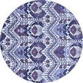 thumbnail image 1 of Ahgly Company Machine Washable Indoor Round Abstract Blue Modern Area Rugs, 7' Round, 1 of 4