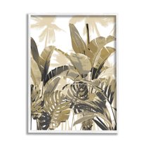 Tropical Layered Summer Palms Botanical & Floral Graphic Art White Framed Art Print Wall Art
