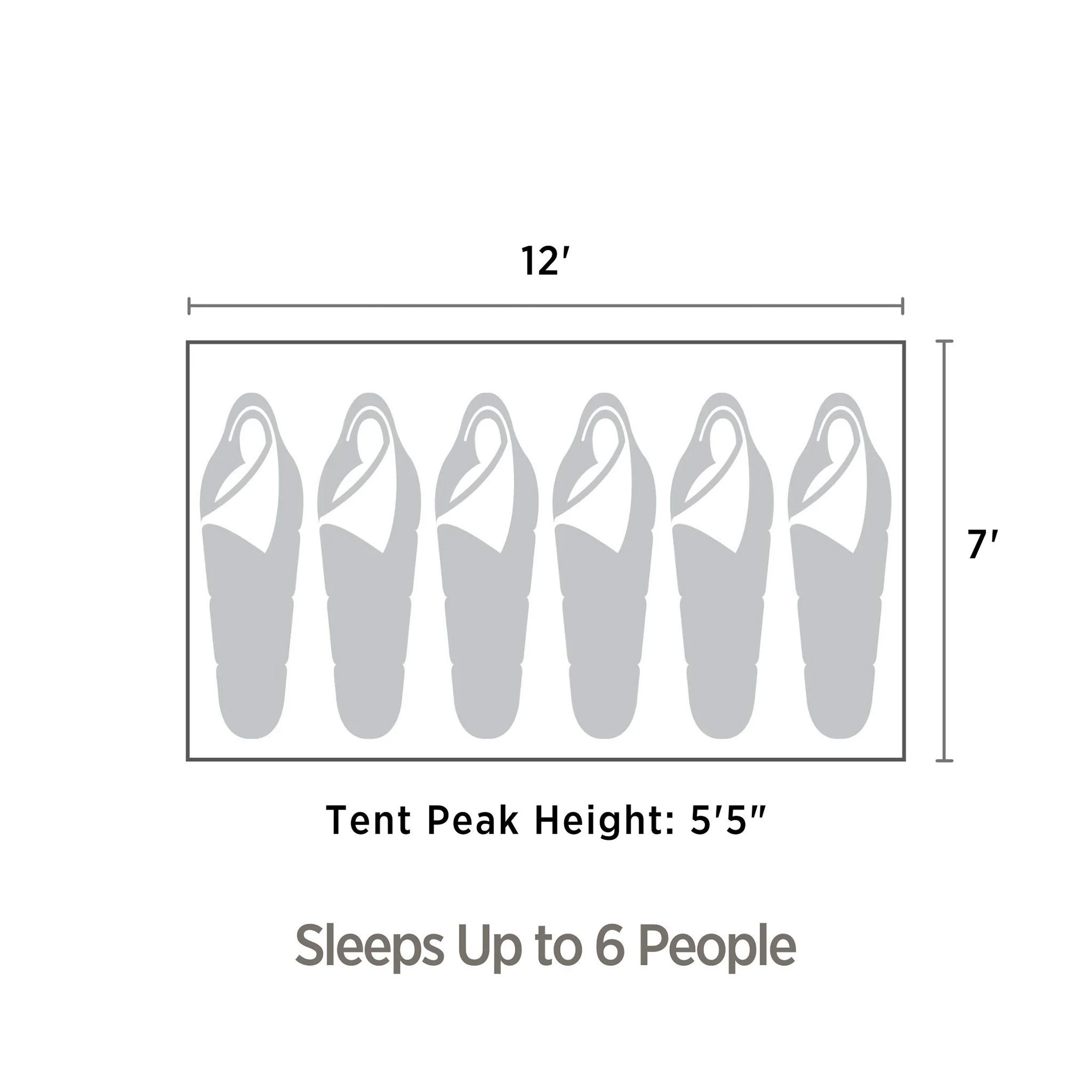 Outbound 6-Person Long Dome Tent with Coated Rainfly