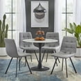 thumbnail image 6 of TMS Rho 35.5" Round Indoor Pedestal Dining Table, Black/White Faux Marble, 6 of 8