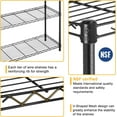 thumbnail image 5 of 5-Shelf Metal Shelving Adjustable 1250Lbs Capacity, Storage Shelves for Garage Laundry Bathroom Kitchen Pantry Closet, NSF Certified Steel Organizer Wire Rack,Black, 72" H x 14" D x36 W, 5 of 7
