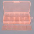 thumbnail image 2 of Caja de joyería de almacenamiento de plástico con 10 ranuras, contenedor ajustable para cuentas, pendientes, caja rectangular para joyería, 2 of 5