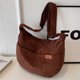 thumbnail image 3 of Bolso bandolera de pana para mujer Bolso casual de media luna Bolso de compras (café), 3 of 7