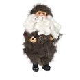thumbnail image 2 of Roman 10" Brown and White Christmas Santa Claus in Burgundy Faux Fur Suit Figure, 2 of 2