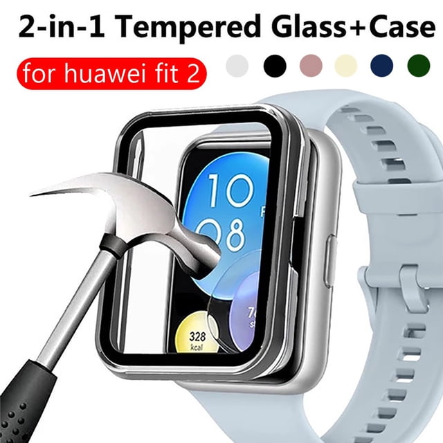 Cover for Huawei Watch Fit 2 Case Smartwatch Plated Accessories PC Bumper All-Around Tempered Glass Screen Protector Case for Huawei Watch Fit2/new Case