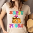 thumbnail image 4 of Women's Funny Math Graphic Tee, Happy Pi Day Shirt with Pie Slice Design, CarolinaBlue, Size S, 4 of 6