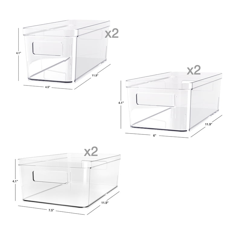 Clear Plastic Refrigerator Organizer Bins (6-Piece) photo 5