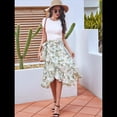 thumbnail image 4 of Falda Midi con Abertura y Volantes en el Bajo, con Nudo y Estampado Floral Bohemio para Mujer Flores L, 4 of 10