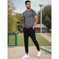 thumbnail image 2 of DARING DIVA Men's Workout Stretch Crew Neck Short Sleeve T-Shirt XL Gray, 2 of 7