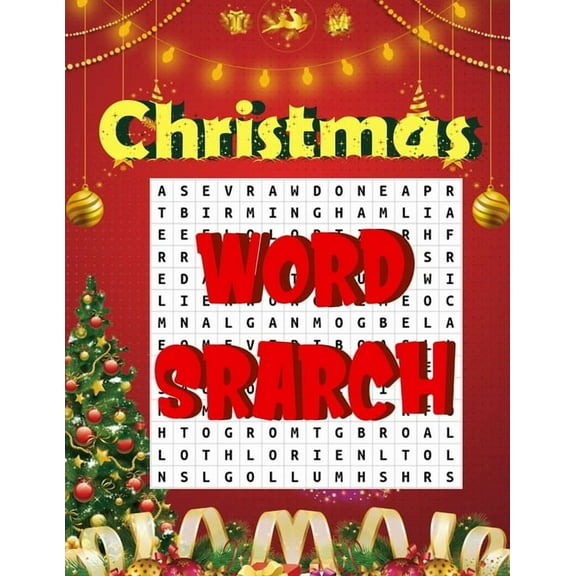 Christmas word search.: Easy Large Print Puzzle Book for Adults, Kids & Everyone for the 25 Days of Christmas., (Paperback)