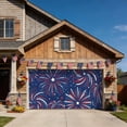 thumbnail image 2 of 250 Year American Anniversary Flag Garage Door Cover Banner 7 x 8 FT, Blue Fireworks Garage Door Curtains Backdrop with Grommets for Indoor Outdoor Wall Party Porch Yard Decorations Background, 2 of 8