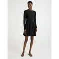 thumbnail image 2 of Scoop Women's Boatneck Ribbed Sweater Dress, Sizes XS-XXL, 2 of 5