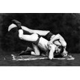 thumbnail image 2 of Vintage Wrestler 24x17 White Modern Wood Framed Museum Art Print Titled - Post and Drop, 2 of 4