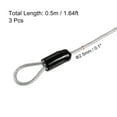 thumbnail image 2 of Unique Bargains Security Cable 2.5mm x 0.5m/1.64ft Coated Luggage Lock Wire Rope with Double Loop, Clear, 3 Pack, 2 of 5