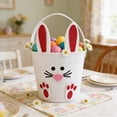 thumbnail image 4 of Easter Bunny Candy Bucket, Non Woven Storage Basket, Easter Egg Hunt Tote Bag For Gift Packaging And Party Favors, Reusable Foldable Basket With Handle, 4 of 7