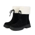 thumbnail image 5 of Thick Soled Butterfly Knot Color Blocked Hairy Boots Short Boots Cotton Boots, 5 of 8