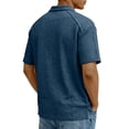 thumbnail image 4 of Zimjoy Men's Cotton Polo Shirts 3-Button Henley Neck Short Sleeve T Shirts Summer Casual Classic Tops, Navy L, 4 of 6