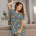thumbnail image 3 of Goofa Fruit Ice Cream Print Women’s Cotton Nightdress – Short-Sleeved Sleep Dress, Casual Loose-Fit Lounge Wear, Comfortable and Stylish Sleepwear for Women, 3 of 6