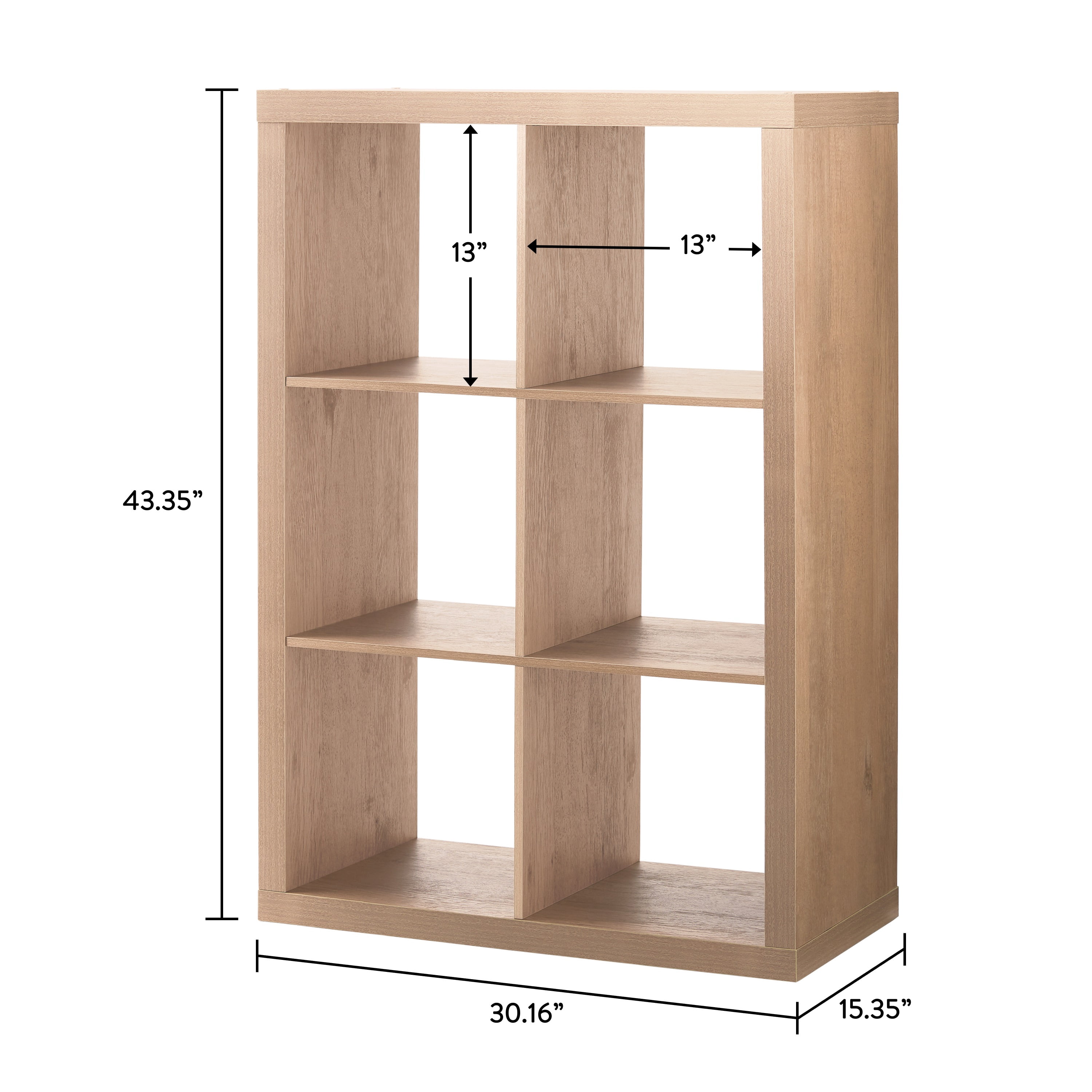Better Homes & Gardens 6-Cube Storage Organizer, Natural
