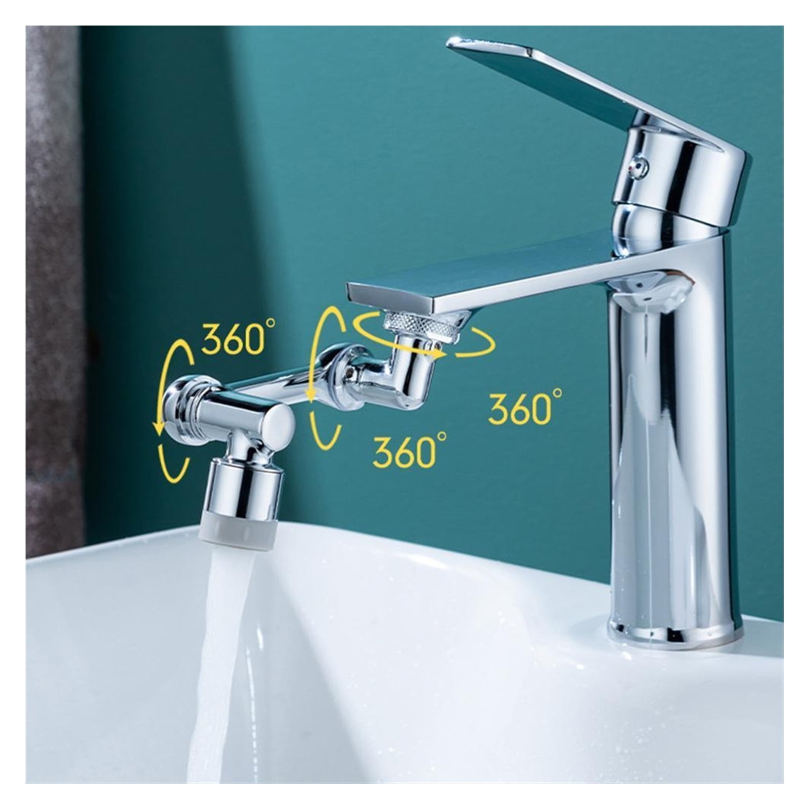 1080 Degree Universal Extension Faucet Washbasin Tap Splash Aerator Splash Filter Faucet Faucet Adaptor Rotary Robot Arm Faucets