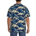 thumbnail image 5 of Cauagu Japanese Water Wave Men's Short Sleeve Button Down Hawaiian Shirt for Men Bowling Shirts Casual Summer Beach Shirt,3X-Large, 5 of 6