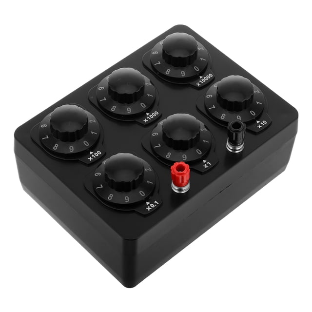 RENACLIPY Variable Resistance Box Black for Laboratory Physical Electrical Experiments Adjustable Range