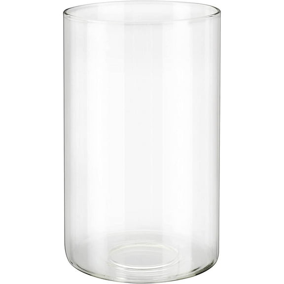 Aspen Creative 23611-01, Clear Cylinder Glass Shade, 4" Diameter x 6-1/2" Height, Center Hole: 42mm.