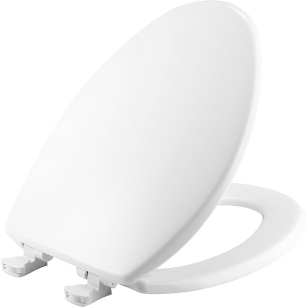 Mayfair Lift off Elongated Plastic Toilet Seat in White with STATITE